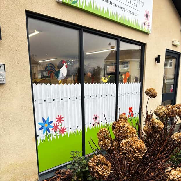 An image of the nursery's window graphics.